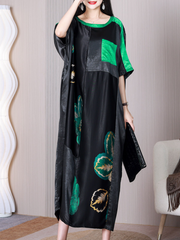 Sun Shine Round Neck Short Sleeves A-line Dress