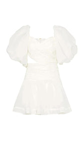 BUBBLE SLEEVE MINI DRESS