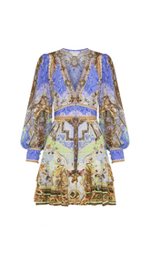 BUTTON FRONT FRILL DRESS GILDED