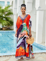 Sound Of Love Rayon Multicolor Kaftan Dress