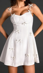DYLAN STRAP BOW MINI DRESS