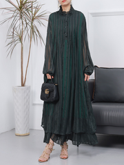 Women Stylish Long Sleeves Maxi Dress