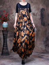 Always Glowing Printed Pleated Pocket Maxi Salopette Dress