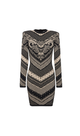 BLACK MONOGRAM KNITTED DRESS