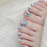 Sapphire Sky Toe Press-on Nails