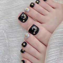 Black Magic Toe Press-on Nails