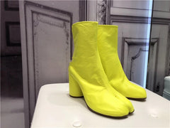 Chunky Round High Heels Boots