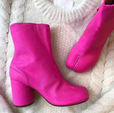 Chunky Round High Heels Boots