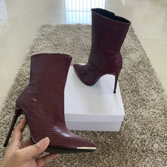 Mid-Calf Snake Skin Boots