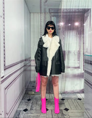 Chunky Round High Heels Boots