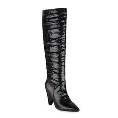 Winter Cone Heel Knee Boots