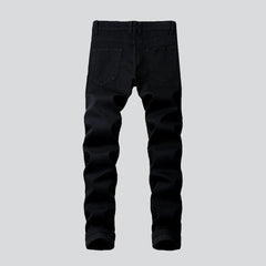 Yellow white bands men's jeans