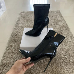 Mid-Calf Snake Skin Boots