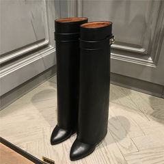 Genuine Leather Knee-High Boots