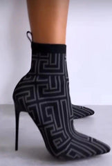 Balmain Inspired Knit Ankle Boots