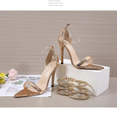 Ankle Strap Crystal Sandals