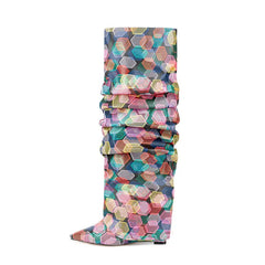 Mixed Colors Women's Knee High Boots