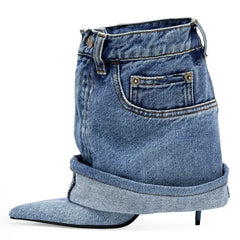 Dolce & Gabbana Inspired Denim Ankle Boots