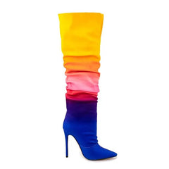 Giuseppe Zanottie Inspired Rainbow Gradient Color Boots