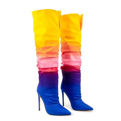 Giuseppe Zanottie Inspired Rainbow Gradient Color Boots