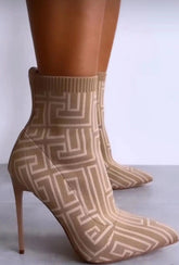 Balmain Inspired Knit Ankle Boots