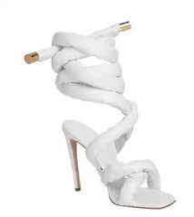 Cross Tie Grey Sandals
