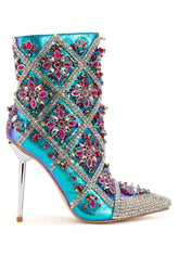 Azalea Wang Inspired Crystal Mid Calf Boots