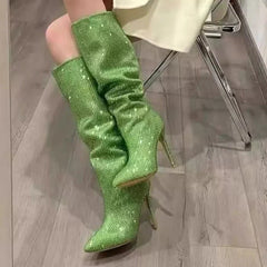 Holly Crystal- Embellished Knee Boots