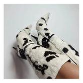 Cow Print Fur Boots