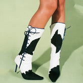 Jeffrey Campbell Inspired Cow Print Boots