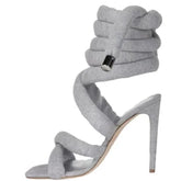 Cross Tie Grey Sandals
