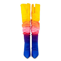 Giuseppe Zanottie Inspired Rainbow Gradient Color Boots