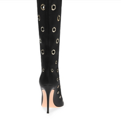 Gianvito Rossi Inspired Metal Hole Boots