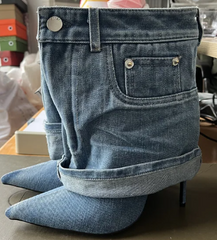 Dolce & Gabbana Inspired Denim Ankle Boots