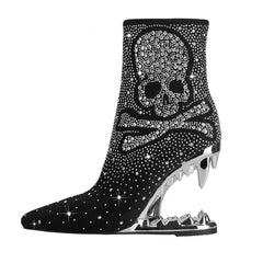 Crystal Skull Ankle Boots