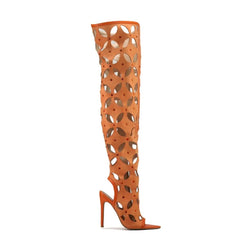 Flame Knee High Stiletto Boots