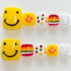 Happy Day Press-on Toe Nails