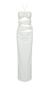 BANDAGE CUT OUT MAXI DRESS IN WHITE