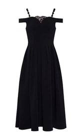 BANDAGE BACKLESS MAXI DRESS IN BLACK
