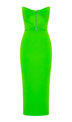 CUT OUT STRAPLESS MIDI DRESS