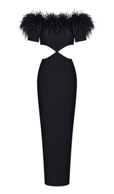 BANDAGE BACKLESS MAXI DRESS IN BLACK