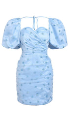PUFF SLEEVE MINI DRESS