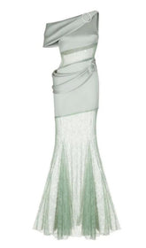 ONE SHOULDER LACE MAXI DRESS