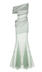 ONE SHOULDER LACE MAXI DRESS