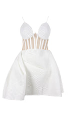 CORSET UMBRELLA SHAPED MINI DRESS IN WHITE