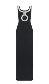 CTYSTAL MAXI DRESS IN BLACK