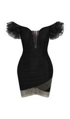 LACE MINI DRESS IN BLACK