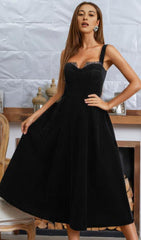 VELVET Type A DRESS IN BLACK