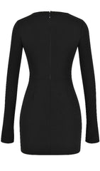 CLOSE-FITTING MINI DRESS IN BLACK