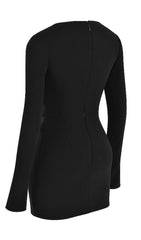 CLOSE-FITTING MINI DRESS IN BLACK